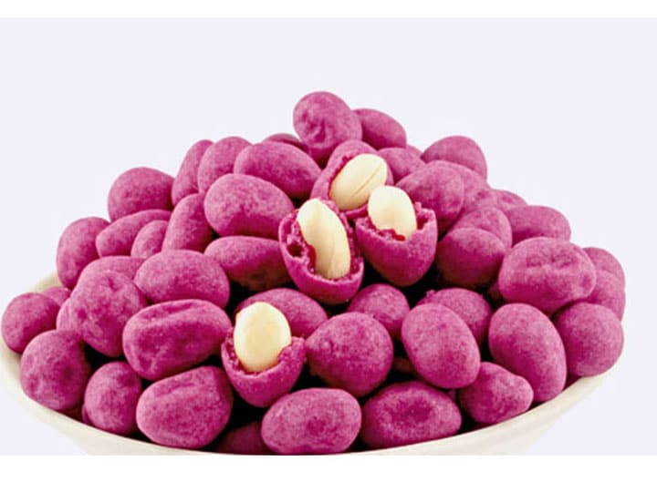 Purple sweet potato powder coated peanuts