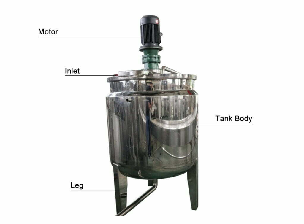 structure of peanut butter mixing tank