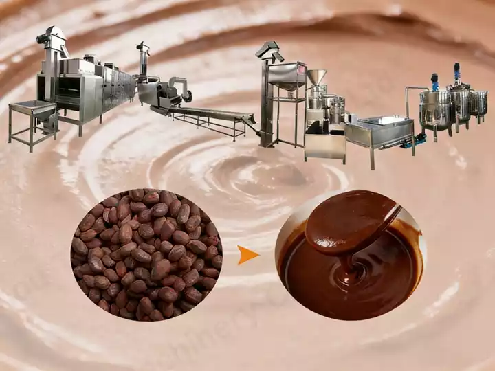 linha de produção de pasta de cacau