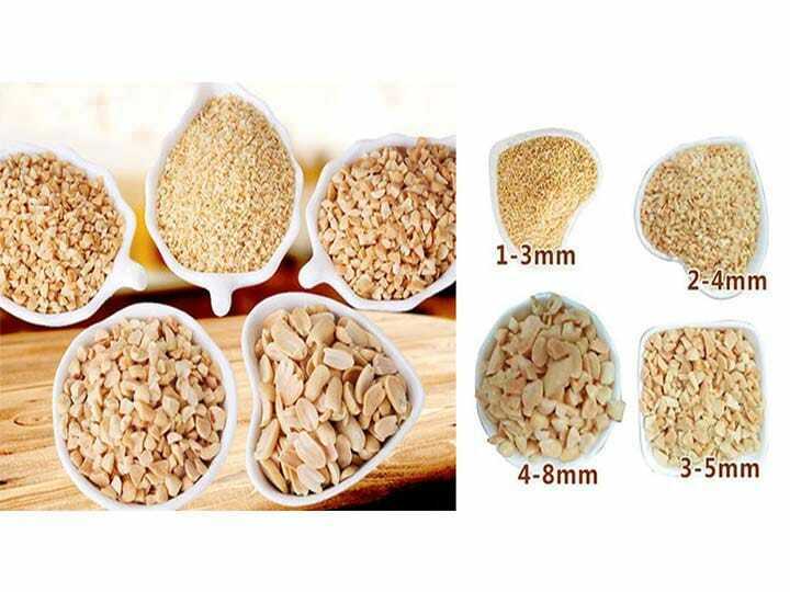 chopped hazelnut of various sizes