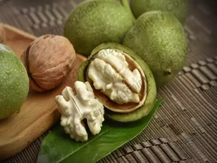 Green-shelled walnuts